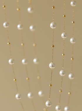 满天星金珠珍珠项链女简约气质