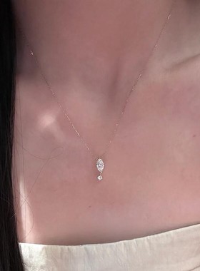 S925纯银莫桑马眼石吊坠项链女