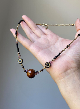 新中式复古vintage美拉德棕色串