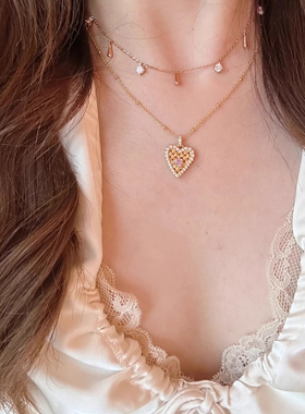 中古vintage小香风麦穗爱心项链