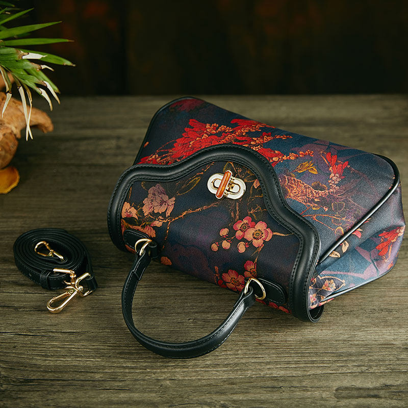 复古重缎真丝手提包品质妈妈礼服包 咪匠女士包袋