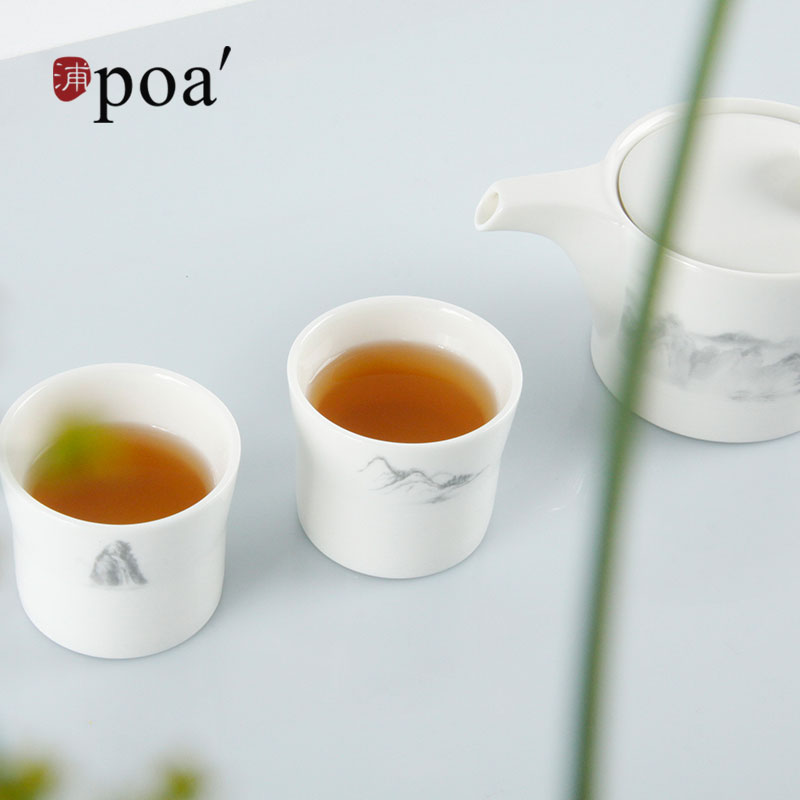 「浦poa」一壶两杯日式陶瓷下午茶具早茶茶壶亚朵简约东方中式 - 图3