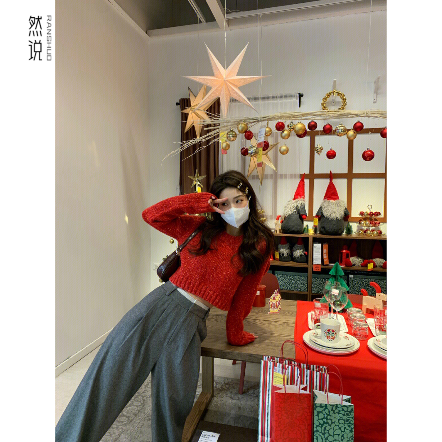 红色圣诞兔年本命年套头毛衣女秋冬短款内搭打底针织衫超好看上衣,淘宝优惠券,粉丝福利购,淘宝优惠卷