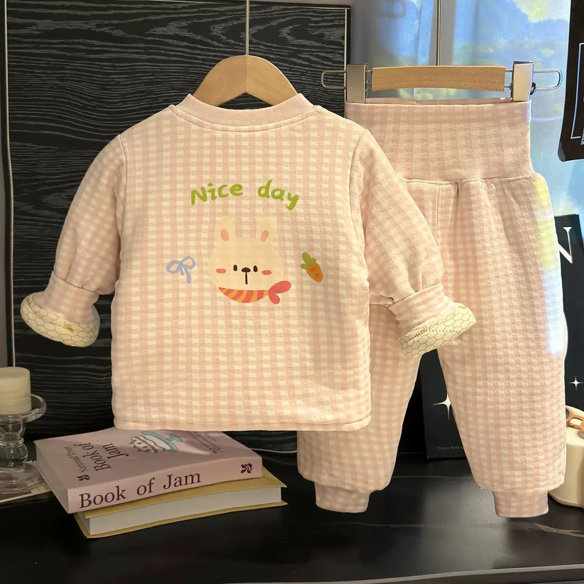 冬季夹棉加厚婴儿衣服保暖家居服套装男女宝宝棉衣两件套睡衣冬装,淘宝优惠券,粉丝福利购,淘宝优惠卷