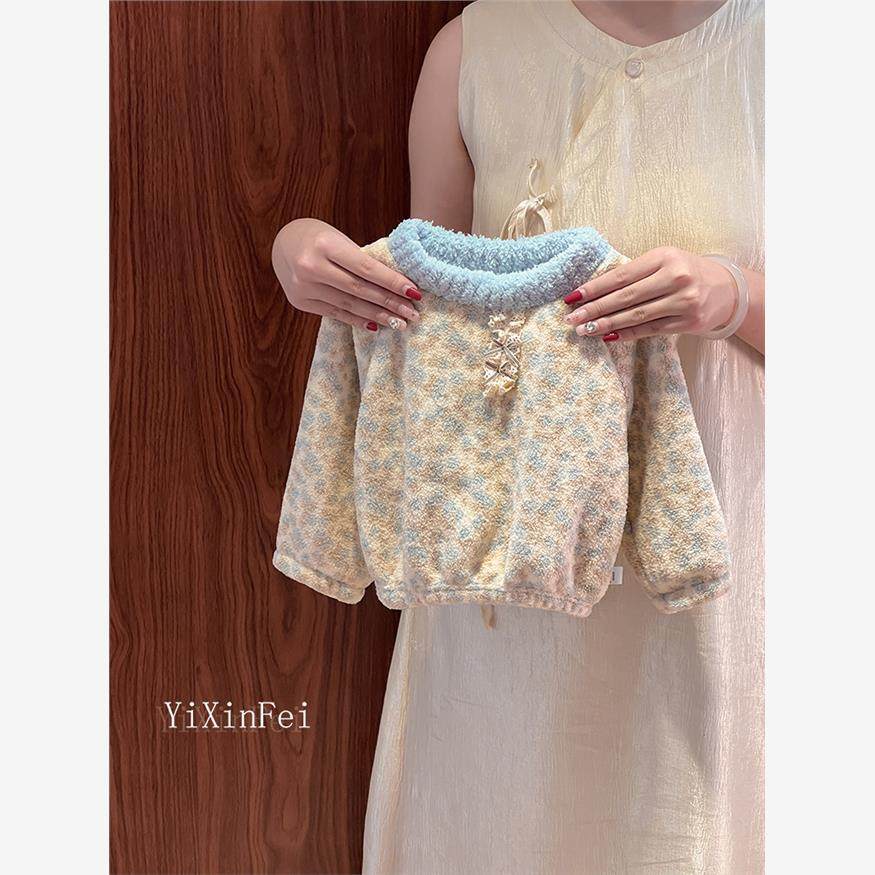 儿童加绒加厚家居服套装秋冬2025新款女童可爱碎花保暖男宝宝睡衣,淘宝优惠券,粉丝福利购,淘宝优惠卷