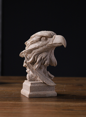 北欧简约时尚白色鹰头雕塑摆件