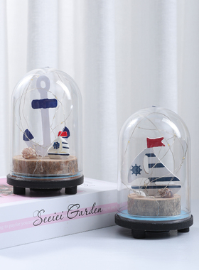 高级感灯塔帆船模型小夜灯摆件