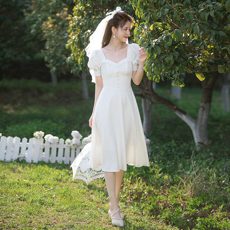 领证登记小白日常平时可穿女连衣裙 美蓓可连衣裙