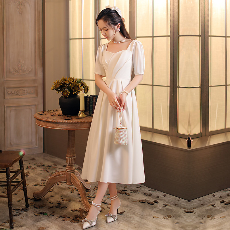 领证登记小礼服显瘦秋季法式连衣裙 美蓓可连衣裙