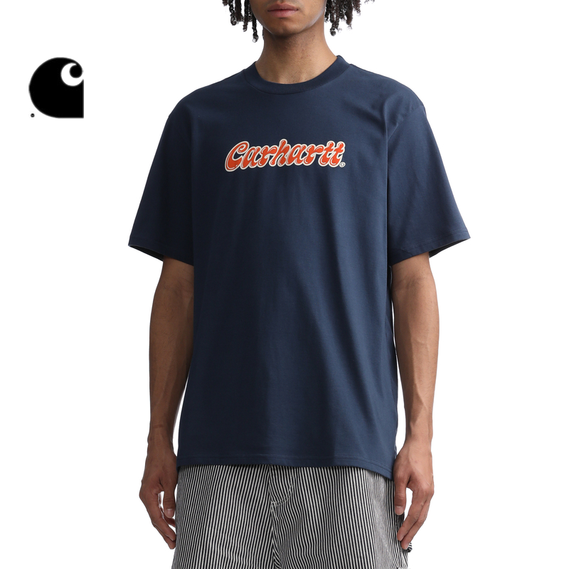 Carhartt WIP短袖T恤男装春夏卡通风LOGO字母印花图案卡哈特I120L - 图0