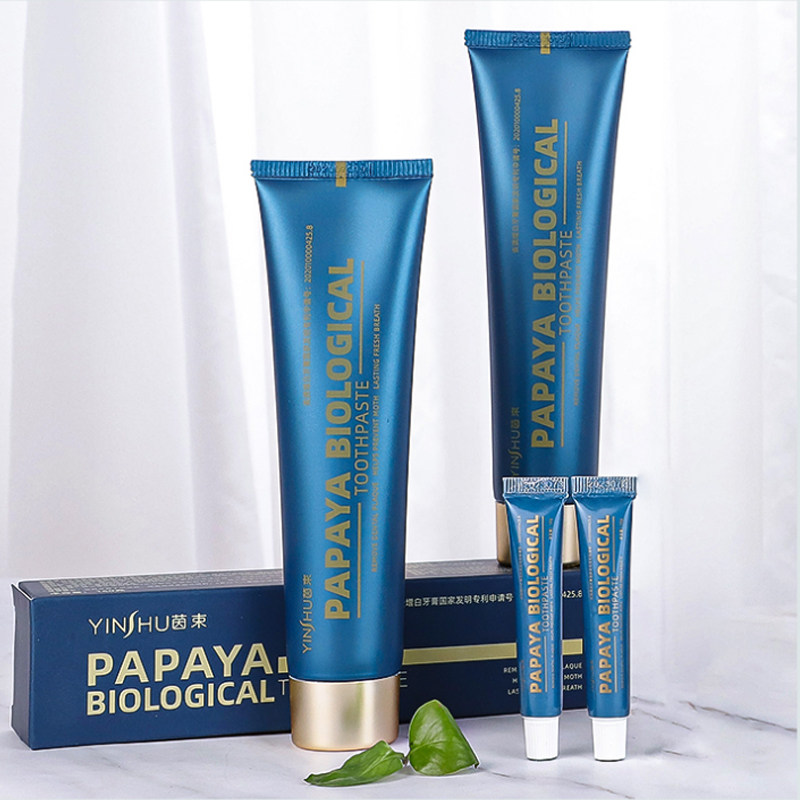 茵束木瓜生物黄牙垢亮白成人牙膏 茵束牙膏