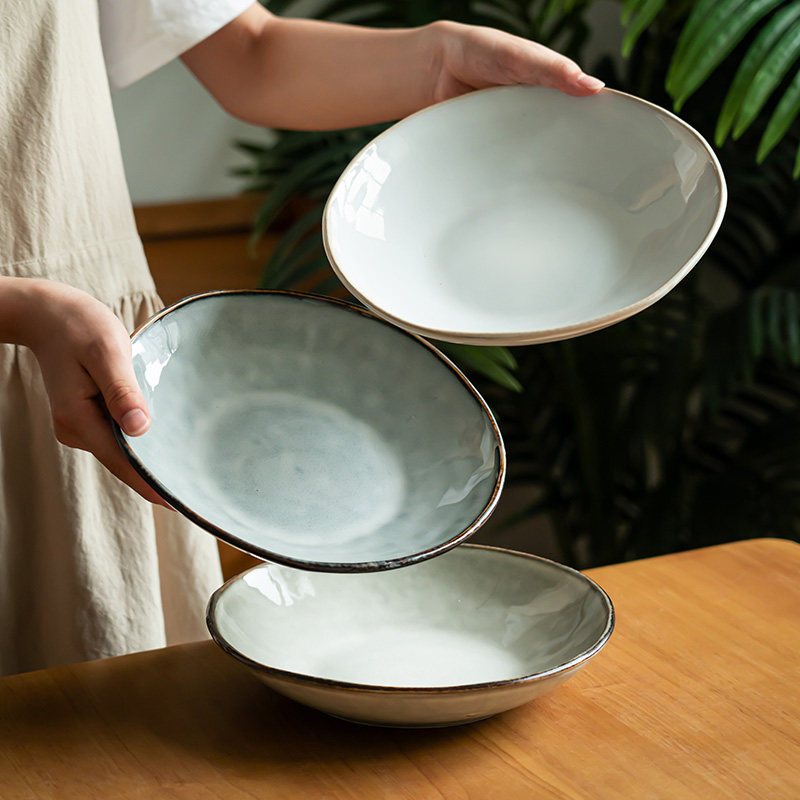 日式做旧款陶瓷敞口碗高级窑变古朴感沙拉碗拌面碗家用汤碗面碗,淘宝优惠券,粉丝福利购,淘宝优惠卷