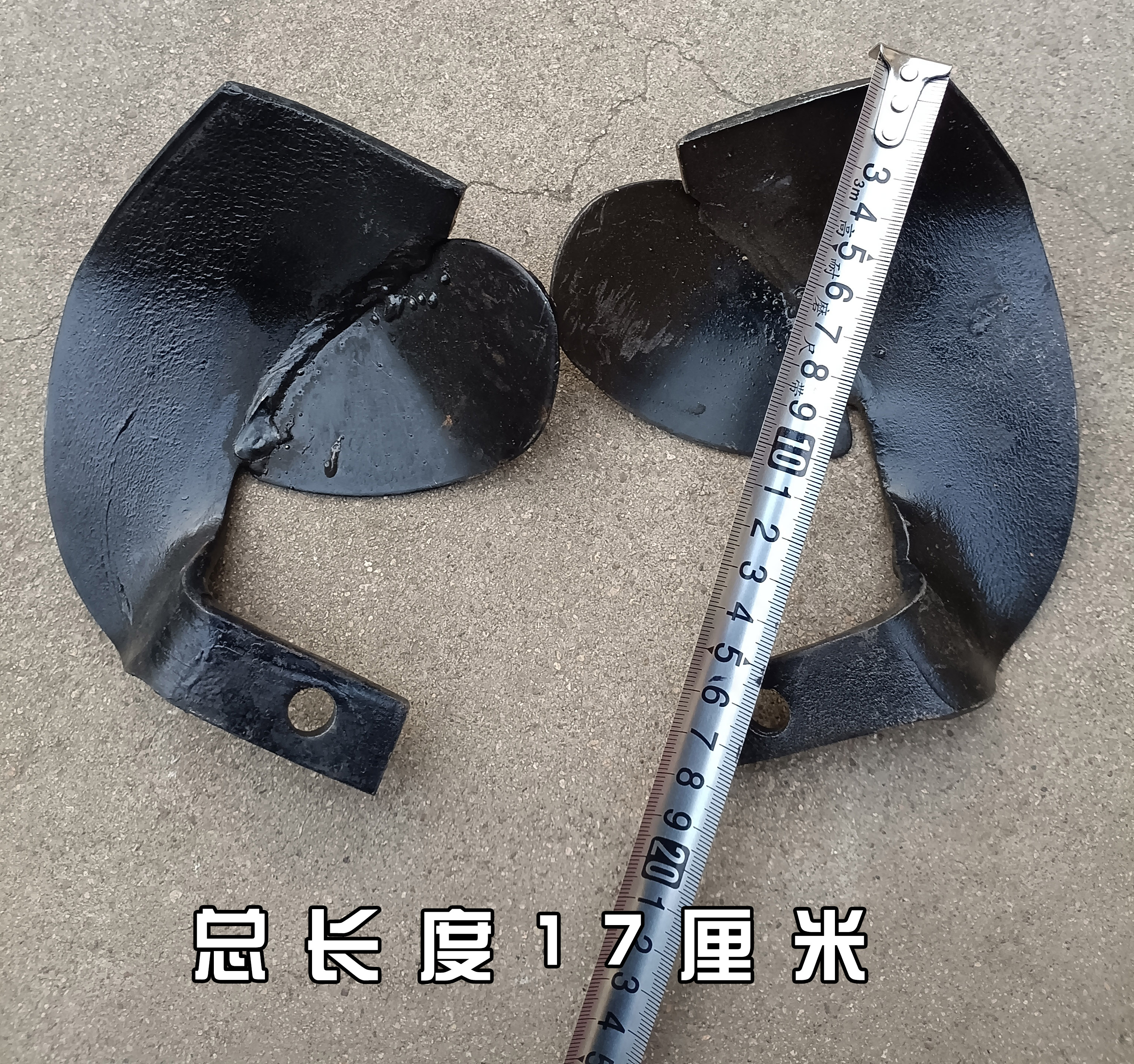 农机微耕机带耳朵焊接开沟直刀片锰钢材质加厚钢板通用耳朵培土刀 - 图1