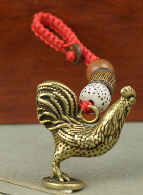 铜公鸡铜生肖鸡钥匙扣