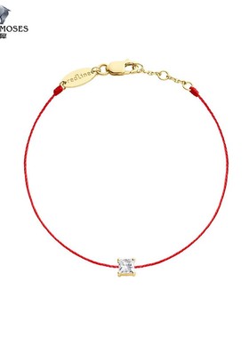 红绳女士金绳制钻石手链