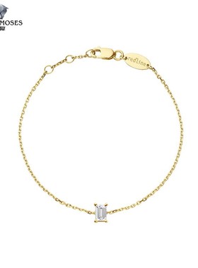 redline/红绳女士2023新款Comtesse 0.10克拉方形钻石金链制手链