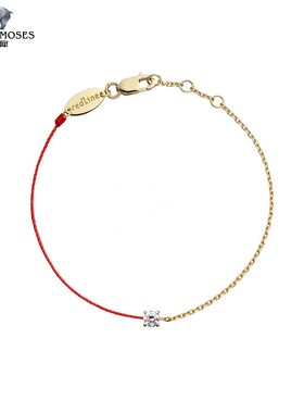 redline/红绳女士2023新款Solitaire 0.08克拉钻石半绳半链手链