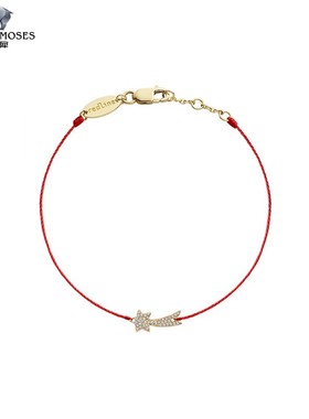 红绳女士钻石金绳制手链