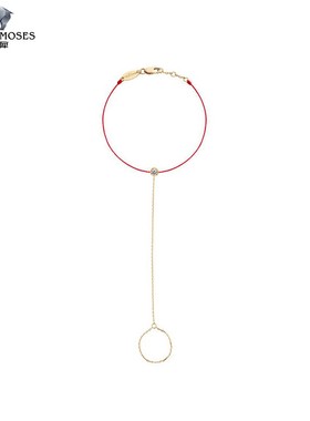 红绳女士钻石金绳制手链