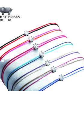 Redline/红绳女士饰品精美黄金镶嵌 0.05 克拉钻石双线手链