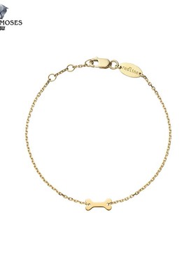 红绳女士骨头吊坠金链手链