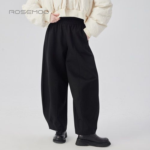 容子木ROSEMOO【商场同款】微弹干爽宽松松紧腰气球裤RSS4KP006T - 图0