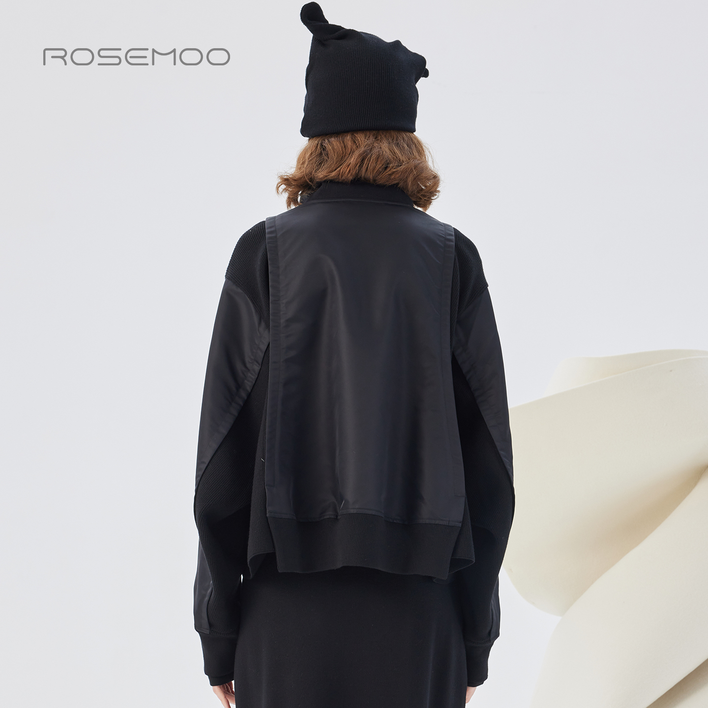 容子木ROSEMOO25秋【商场同款】哑光挺阔拼接款外套RSS3WP317C - 图1