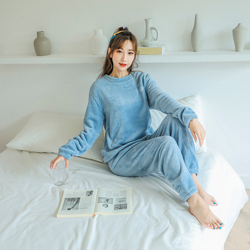 mlxergue /玫夏尔暖暖珊瑚绒保暖裤 玫夏尔睡衣/家居服套装