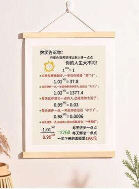 每天进步一点点字画办公室挂画客厅卧室装饰画玄关励志座右铭挂轴