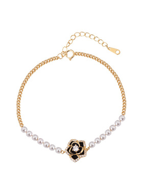 敢酷珍珠复古山茶花珍珠手链高级