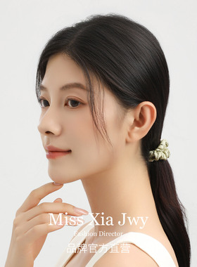 绿色爱心真丝头圈缎面小肠发圈