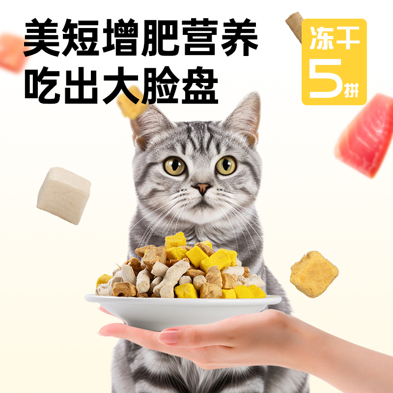 美短专用猫粮成猫幼猫增肥发腮营养全价冻干10斤实惠装虎斑防掉毛 - 图0