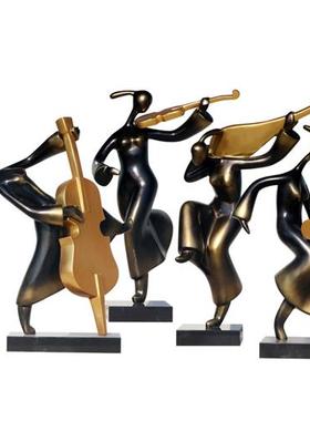 户外玻璃钢抽象艺术音乐仿铜人物雕塑摆件商场广场酒店装饰摆件