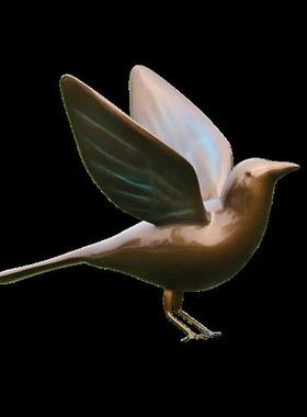 户外不锈钢仿铜小鸟摆件园林草坪动物装饰品售楼处小区景观雕塑