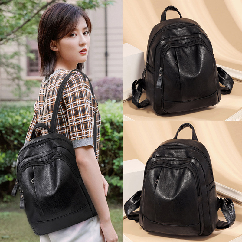 2020新款大容量韩版软皮旅行双肩包 丁阁格双肩背包