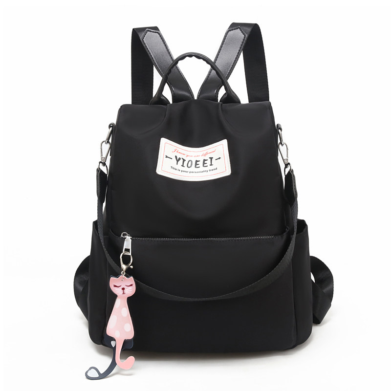 潮时尚百搭帆布女士2020牛津布背包 丁阁格双肩背包