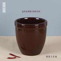 Old rice-cylinder ceramic pickled vegetable storage rice pot small water cylinder home water storage with pickled vegetable soil Tao made of sauce jar with lid
