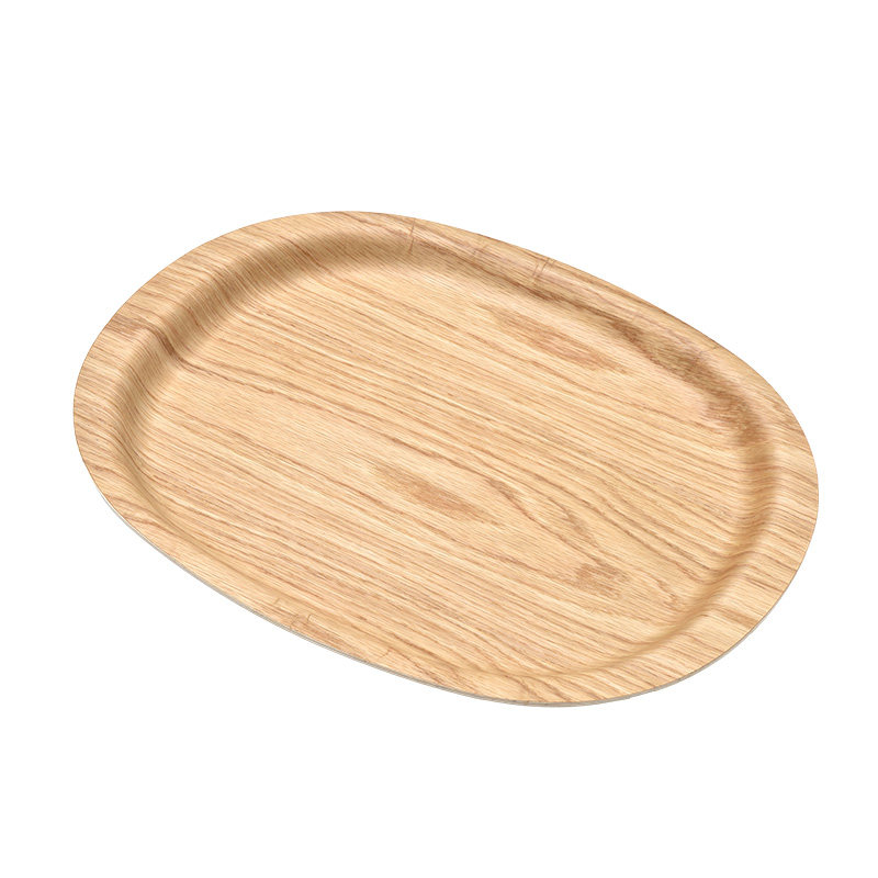 霜山木制托盘家用防滑白橡木茶盘椭圆形水吧茶托下午茶一人食餐盘,淘宝优惠券,粉丝福利购,淘宝优惠卷