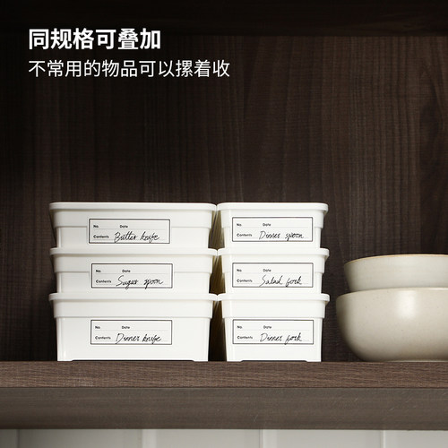 inomata日本进口厨房收纳盒抽屉用餐具分隔整理盒橱柜塑料置物架-图2