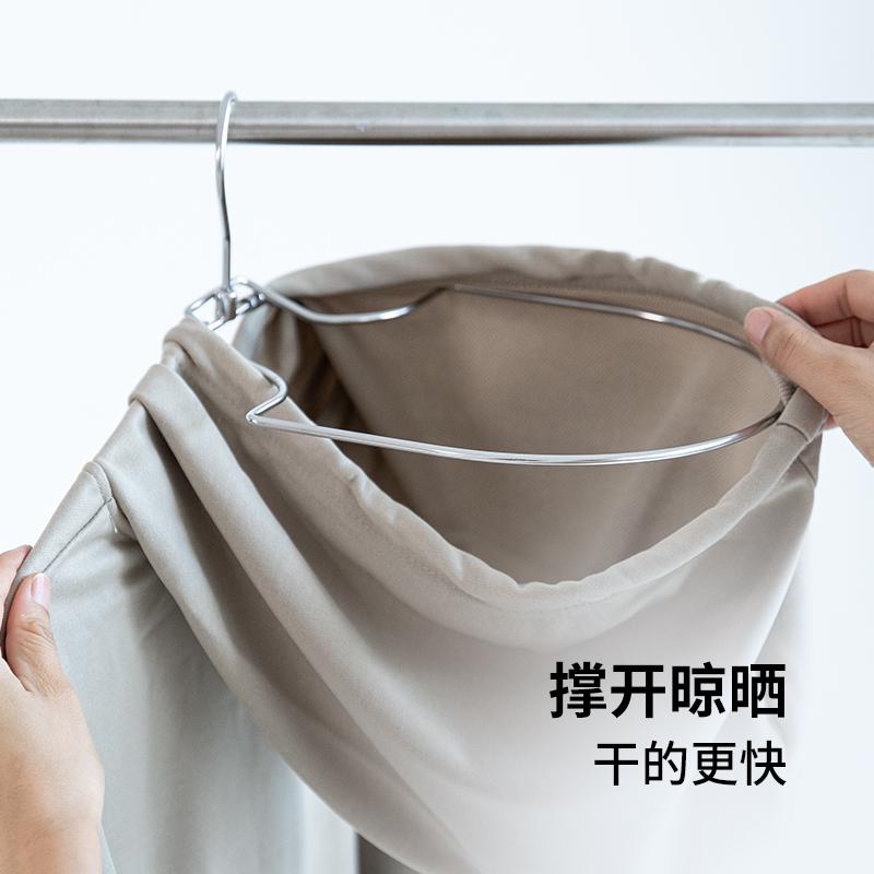 霜山304不锈钢卫衣架家用可折叠连帽卫衣晾晒架阳台无痕挂衣架 - 图0