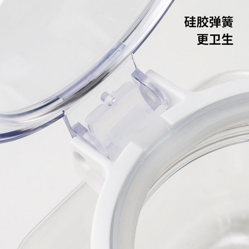 日本霜山密封罐塑料厨房食品收纳罐透明糖果罐防潮按压杂粮储物罐-图2