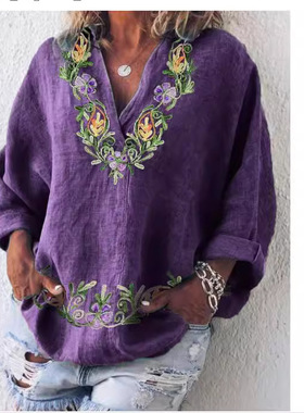 Purple women's collar shirt 紫色女式领衬衫