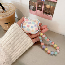 Candy Color Cubs Chain airpods3 Protective Sheath Shell 2 Dairo 3rd Generation New Apply Apple Wireless Bluetooth Headphones Two 1 Generation Silicone Transparent Softshell Small Crowdsourced Cartoon Ins