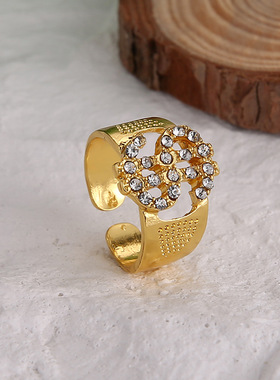 戒指项链 USD symbol finger ring men's hip-hop ring necklace