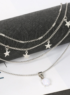 Bohemian Fashion Pendant Multi layer Women's Necklace 项链女
