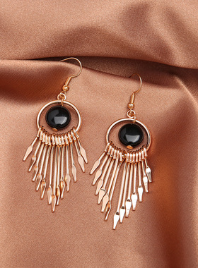 Fashion ethnic wind exaggerat tassel earrings Simple Pendant
