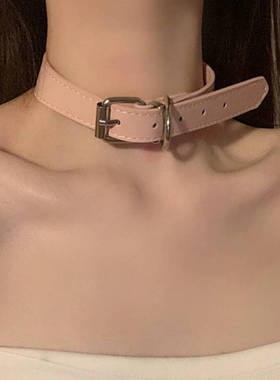 项链New necklace women's neck with chain leather neck collar