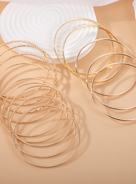 European American New retro exaggerated bracelet set复古手镯