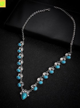 Fashion Boho White Green Flower Necklace Personality choker