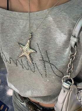 项链 Necklace female punk with yk retro cross starfish alloy